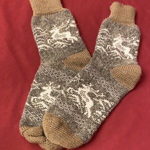 Cozy Brown and Gray Patterned Socks NWOT